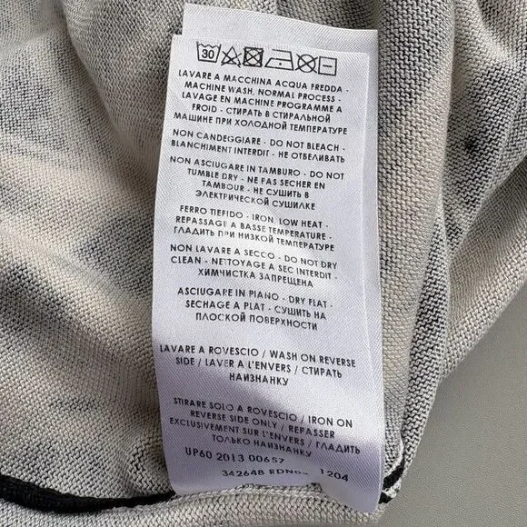 ALEXANDER MCQUEEN MCQ Sweater Men Small Abstract Black White Silk Cotton Preppy - Picture 11 of 11